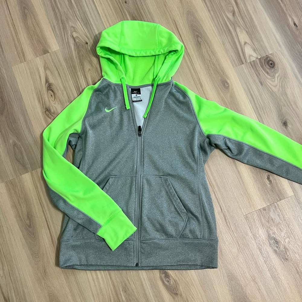 Nike Women’s neon medium zip jacket